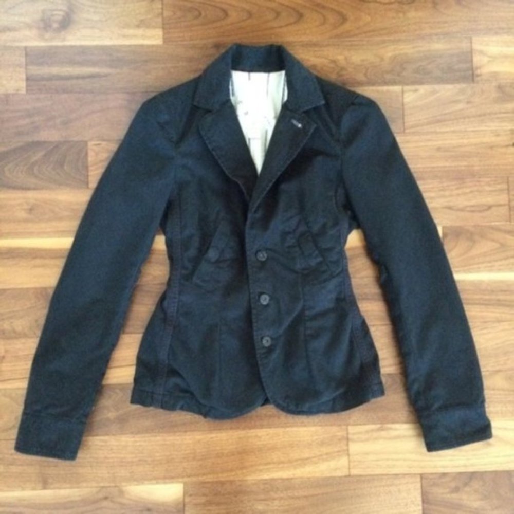 Diesel Black Soft Denim Jacket Blazer